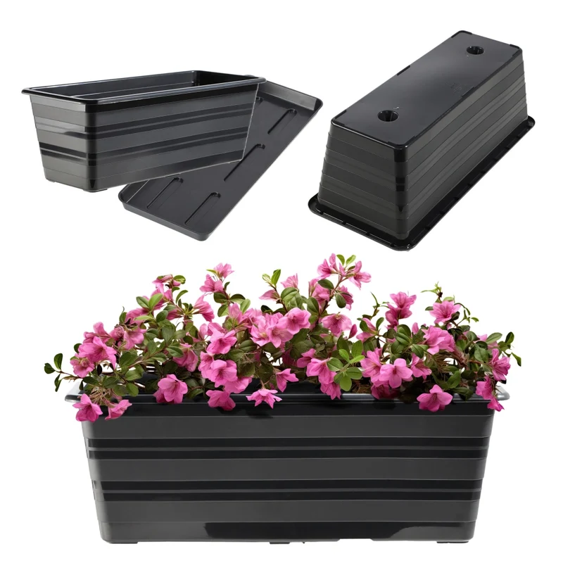 KADAX Fioriera da balcone 40 cm Vaso da fiori Supporto per vaso da fiori Supporto per fiori da balcone