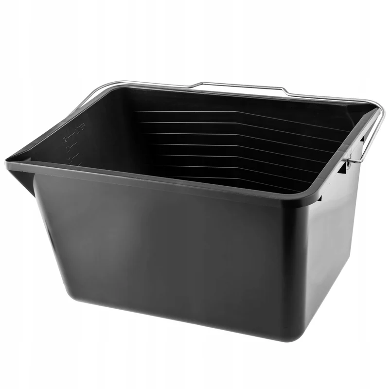 Secchio per vernice KADAX da 12 litri, rettangolare, in plastica, con manico.