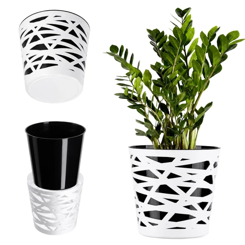 KADAX - Inserto in plastica per vaso di fiori e piante, 19 cm, nero