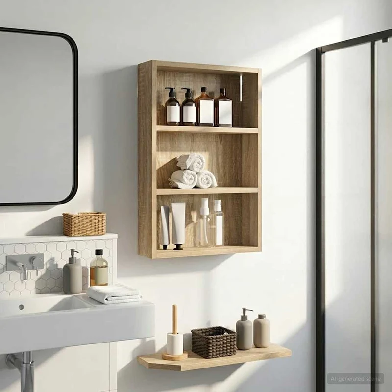 Armadio da bagno a muro Rovere Sonoma 40 x 10 x 60,5 cm 889353