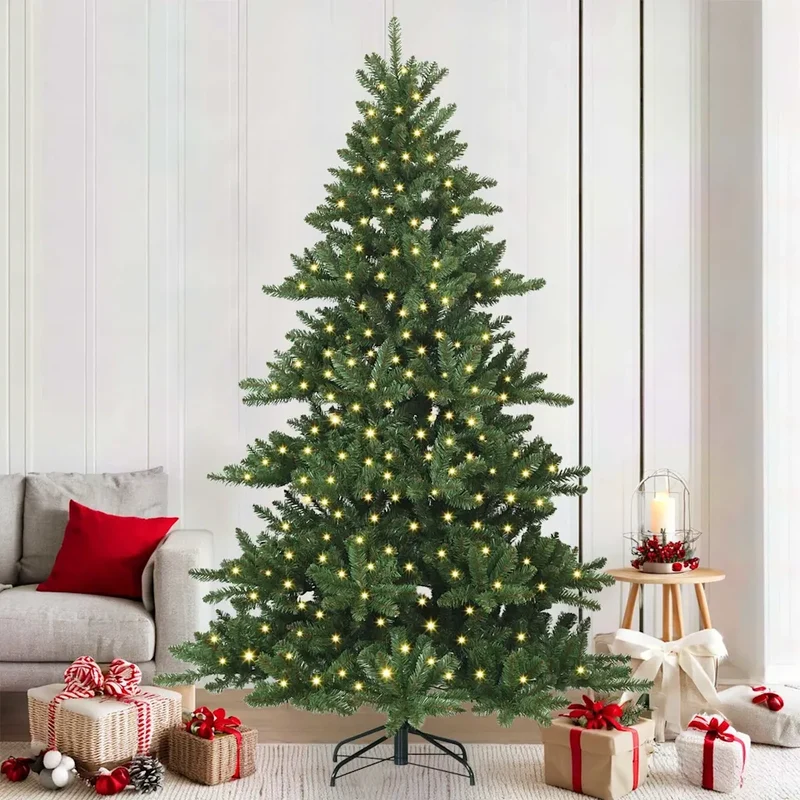 Albero di Natale Artificiale con Rami Pieghevoli Verde 210 cm 3397675