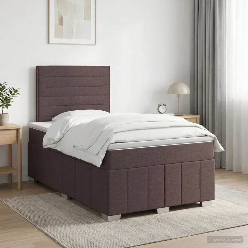 Letto box spring con materasso Marrone Scuro 120 x 200 cm 3454109