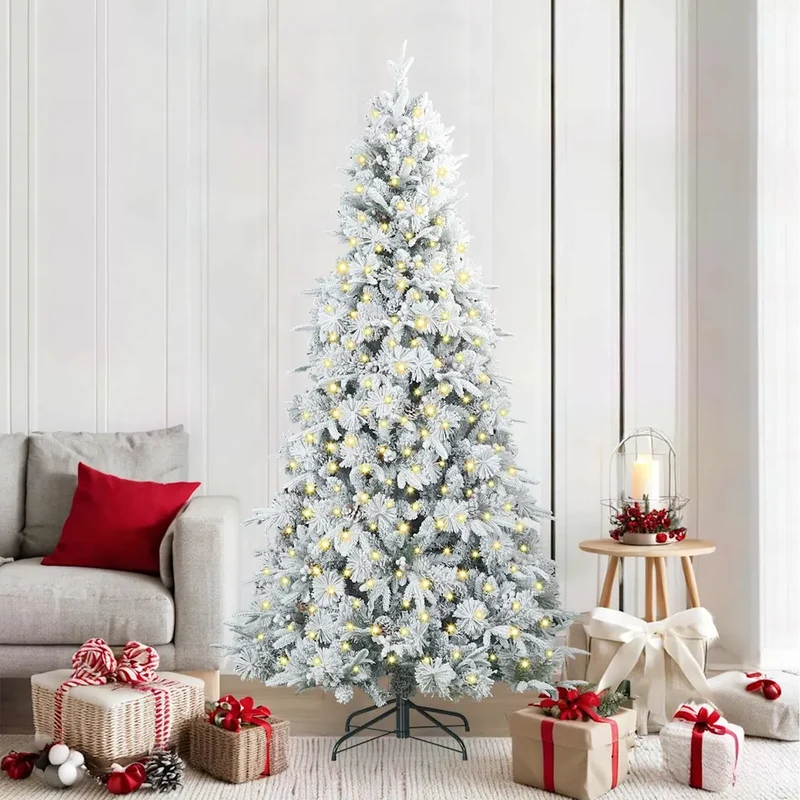 Albero di Natale Artificiale con Rami Pieghevoli Bianco 210 cm 3397493