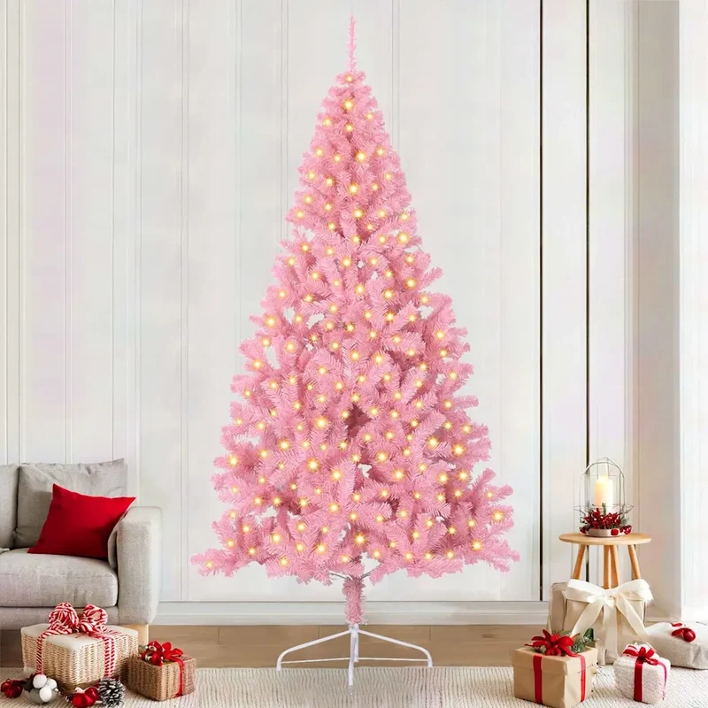 Albero di Natale artificiale con luci integrate Rosa 240 cm PVC 3397098