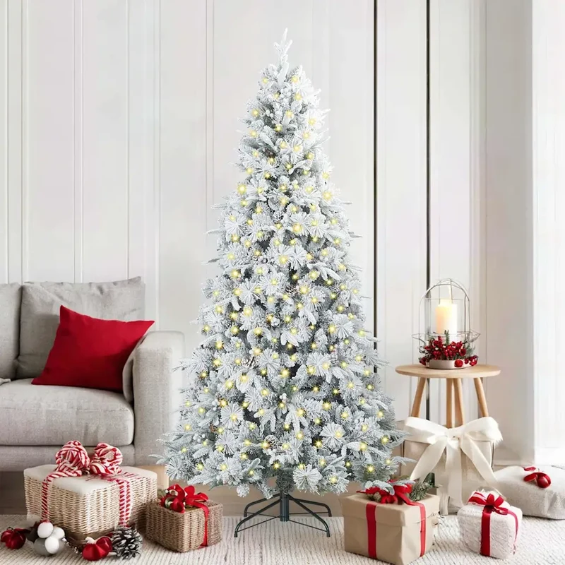 Albero di Natale Artificiale con Rami Pieghevoli Bianco 180 cm 3397480
