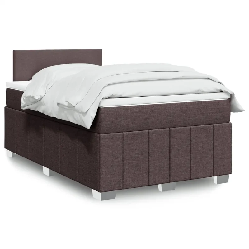 Giroletto a Molle con Materasso Marrone Scuro 120x200cm Tessuto 3289331