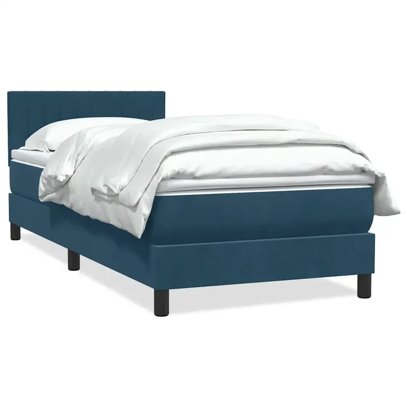 Giroletto a Molle con Materasso Blu Scuro 80x210 cm Velluto 3316381