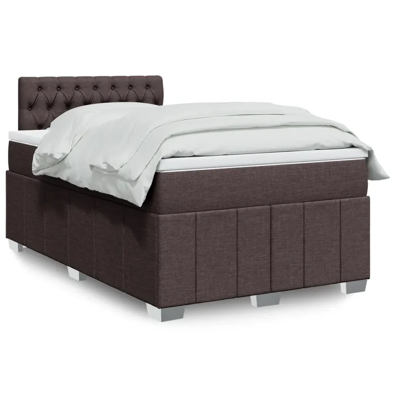 Giroletto a Molle con Materasso Marrone Scuro 120x200cm Tessuto 3289345