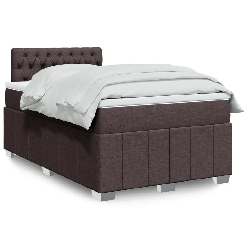 Giroletto a Molle con Materasso Marrone Scuro 120x200cm Tessuto 3287045