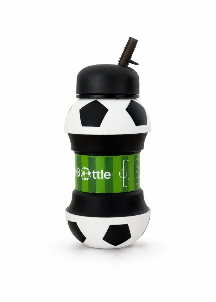 Borraccia Pieghevole in Silicone Forma Pallone di Calcio 530 ml
