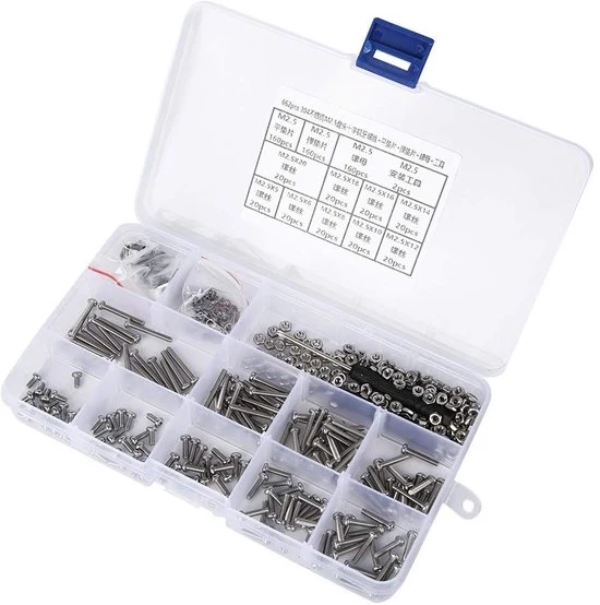 Set di viti in acciaio inox - 662 pezzi - con testa a cappuccio - per uso professionale e domestico - duraturo e resistente all'usura - ideale per lavori di fai da te