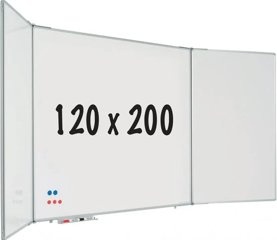 Pannello bianco a cinque facce RC10 profilo - Magnetico - Acciaio inox verniciato bianco - 120x200cm