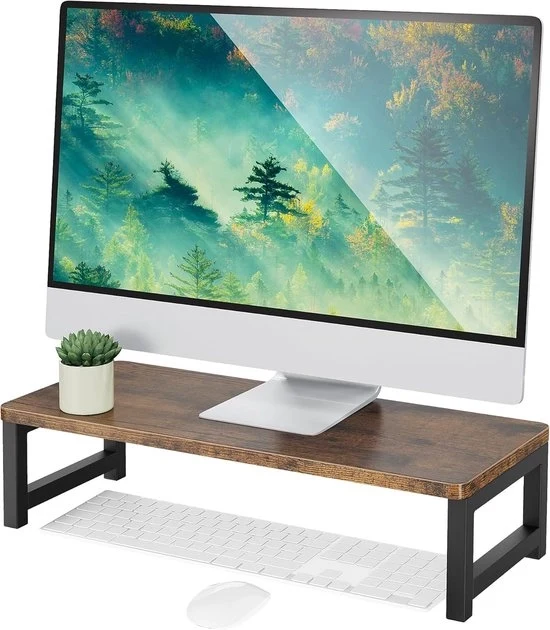 Monitor Elevatore - Elevatore di Schermo - Per Ufficio O Casa - Miele - 55 x 23 x 14 cm