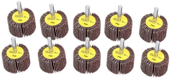 Schuren Flap Wheel Disc 80 Grit con manico da 6 mm per smerigliatura e lisciatura Schuurflap.