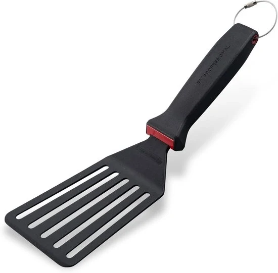 Spiedino per hamburger - Spatola in plastica per girare e servire - Ideale per hamburger - 1 pezzo - Nero - Plastica