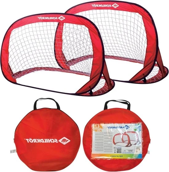 Set di 2 obiettivi da calcio da montaggio rapido rosso dimensioni 120 x 80 x 80 cm - Obiettivi da calcio da montaggio rapido da 2 pezzi