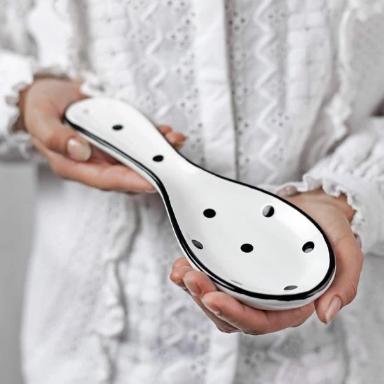 Schiacciapatate in Ceramica a Mano - Bianco e Nero - Design Unico