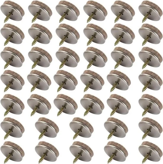 Vilt per protezione dei piedi dei mobili - Pacchetto da 40 pezzi con gommini di protezione per pavimenti 28 mm di diametro, con velluto 5 mm di spessore, ideali per proteggere le gambe dei mobili con facilità, da montare con viti (WK 02130)