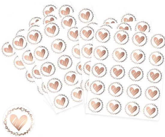 Sticker a forma di cuore - Decorativo - Set da 6 fogli