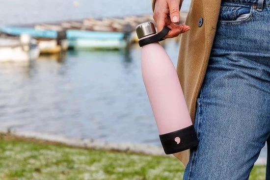 Manubrio in silicone per bottiglia d'acqua - Leggero e comodo - Nero