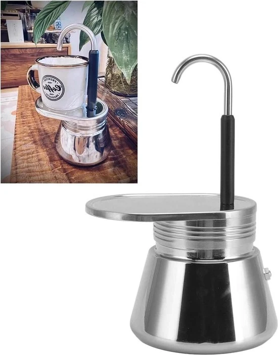Mini Percolatore da Campeggio - Caffettiera in Acciaio Inossidabile Italiana - Leggero e Resistente - Caffettiera per Campeggio Esterno
