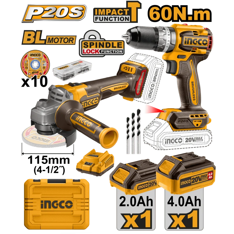 Kit Smerigliatrice Cagli21154 + Trapano Cidli20602 C/valig.