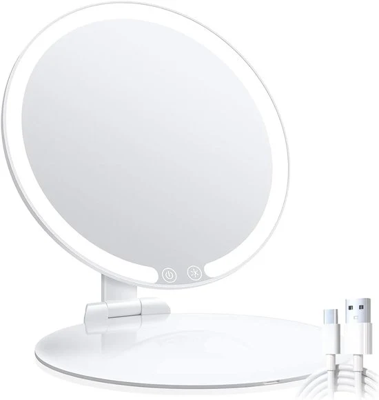 Specchio da trucco a led con ingrandimento - pieghevole per viaggi - con ingrandimento