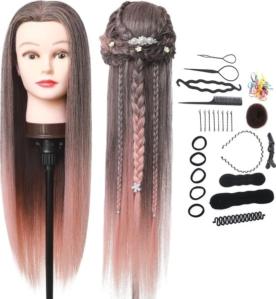 Capello di Pratica per Parrucchieri - Capello di Pratica con Capelli Reali - Capello di Pratica con Capelli di Capelli Umani - Capelli Umani - Capello di Pratica
