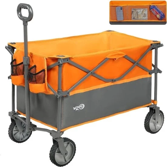 Carrello per Festival 228L - Maggiore Capacità - Carrello per Camping e Spiaggia Opaco - Carrello con Ruote con Cinghie in Acciaio - Carrello Opaco con Ruote - Carrello per Picnic con Ruote e Manubrio