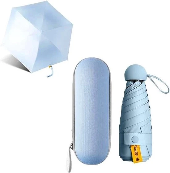 Paraplu a vento resistente, pieghevole, composto da un unico pezzo, colore nero