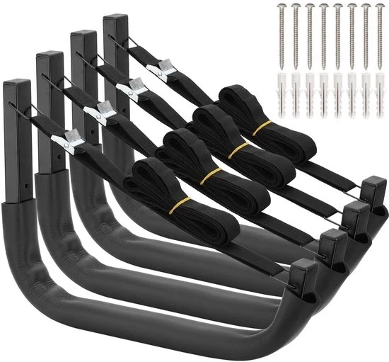 Ferramenta di sollevamento per garage - 68 kg di capacità di sollevamento - set da 4 pezzi - nero - acciaio