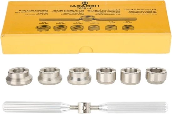 Apri-piastra orologio in acciaio con 6 matrici - Kit di riparazione per aprire la copertura cassa orologio con chiave a mozzo