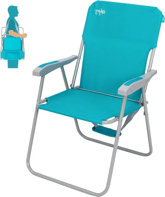 Sedile da spiaggia pieghevole con schienale alto - leggero e portatile - sedile da spiaggia pieghevole in blu ciano Modello: Specifica tecnica: Codice prodotto: