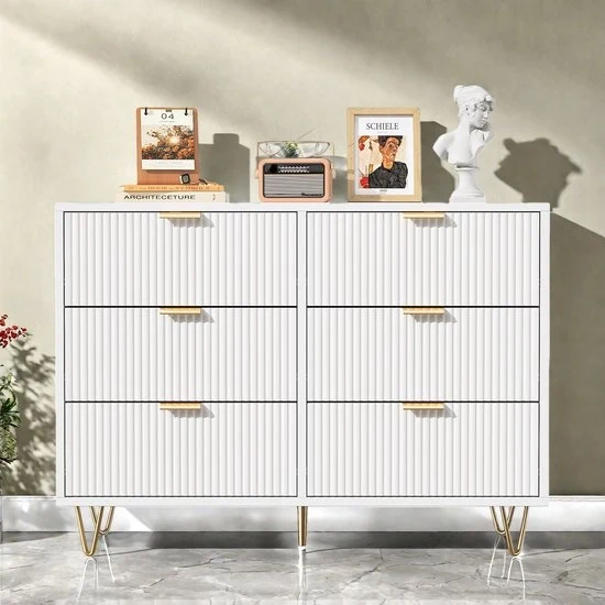 Cassa di Stoccaggio - Bianca - 6 Cassetti - Grande Capacità - Dimensioni Standard