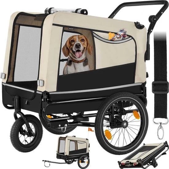 Carriolo per cani - Carriolo per animali domestici - Multifunzionale - Ripiegabile - fino a 40 kg - Carriolo per cani - Trasporto di animali domestici
