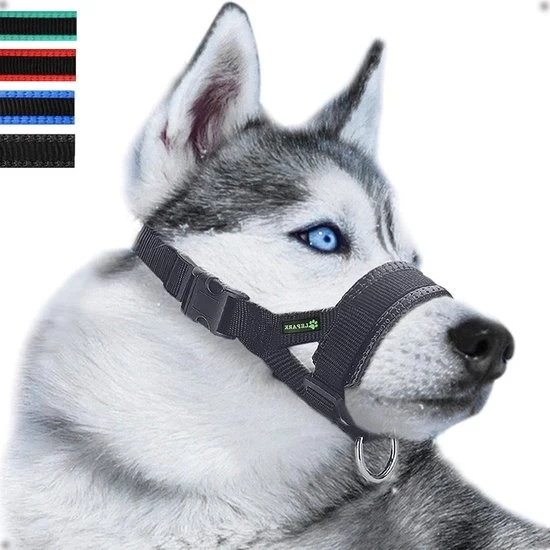 Mulkorf perenne e regolabile per cani - piccoli, medi e grandi cani - prevenzione del morso, del mordicamento e del abbaiamento - nero