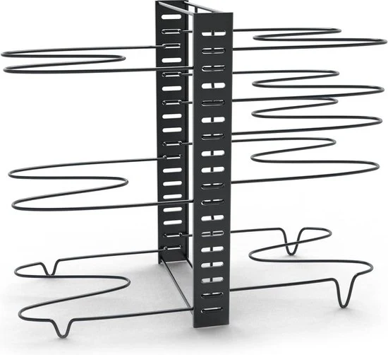 Organizzatore per pentole con 8 livelli - Pannello di stoccaggio spazievendente in acciaio pesante - 38 x 46 cm organizzatore di pentola con 3 metodi di installazione Organizzatore per cucina
