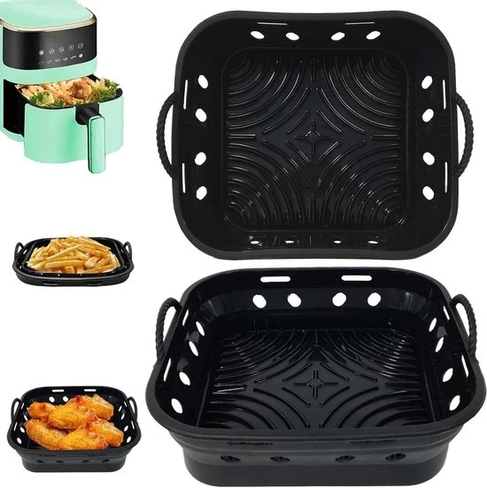 Siliconen bakje per 2 pezzi - contenitore in silicone reutilizzabile - 216 cm - rivestimento per pentola - accessorio per frittura ad aria con capacità 5-7,5 litri