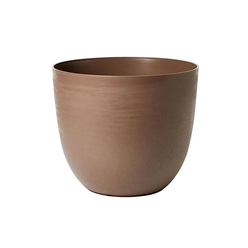 Vaso Rotondo Indoor e Outdoor Tera con Riserva D'acqua Over Sand Ø48 cm in Plastica Sabbia