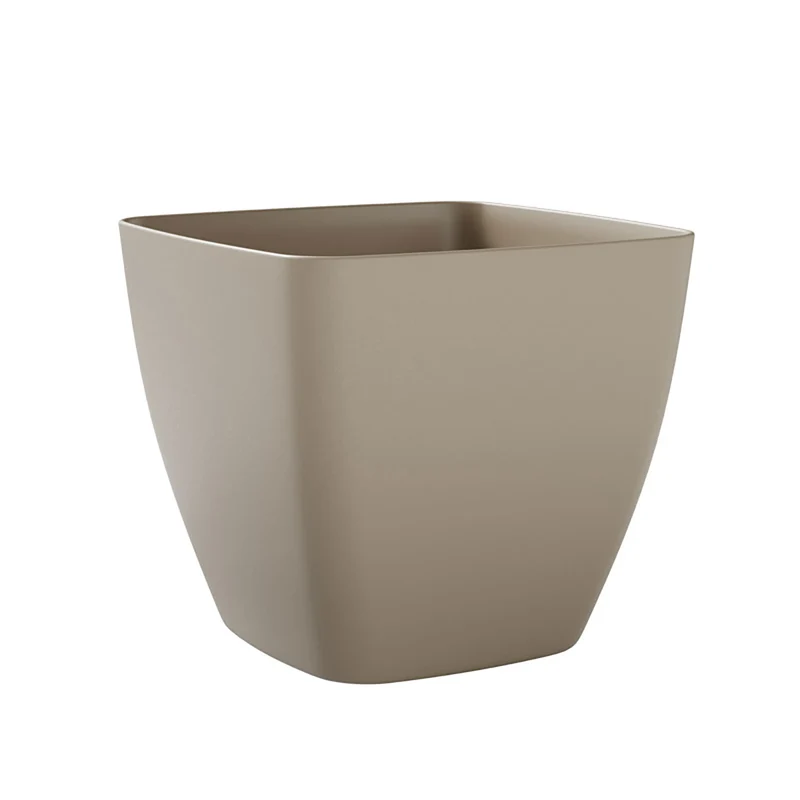 Vaso Quadrato Indoor e Outdoor Tera Ceylon Kit Milk Ø30 cm in Plastica Beige