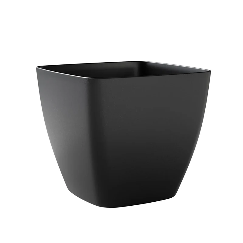 Vaso Quadrato Indoor e Outdoor Tera Ceylon Kit Ash Ø35 cm in Plastica Antracite