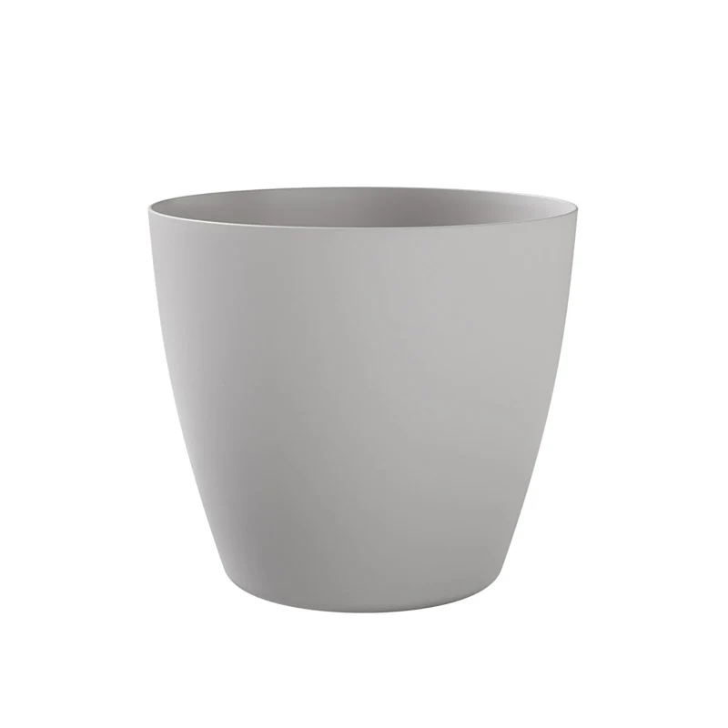 Vaso Rotondo Indoor e Outdoor Tera Bayon Kit Cloud Ø35 cm in Plastica Grigio Chiaro