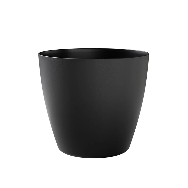 Vaso Rotondo Indoor e Outdoor Tera Bayon Kit Ash Ø50 cm in Plastica Antracite