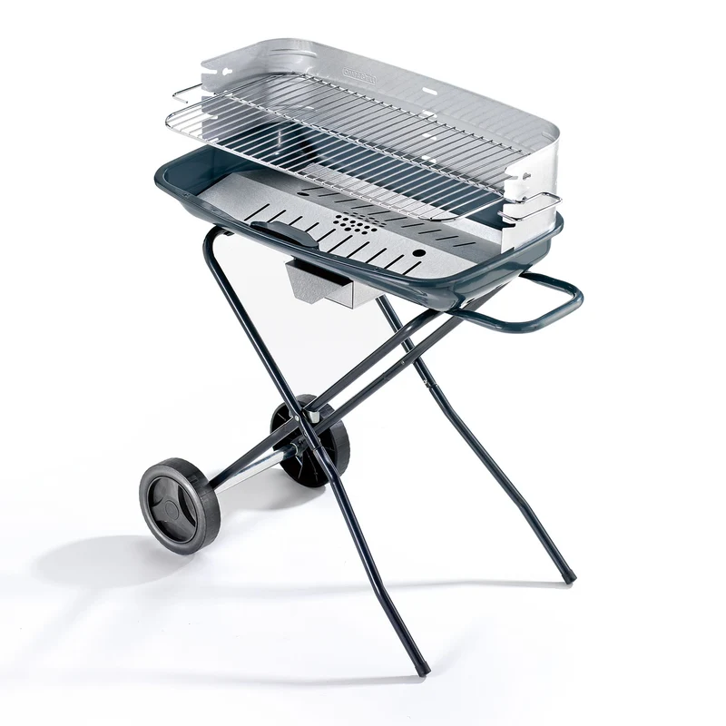 Barbecue a Carbone 60-40/c Ompagrill Griglia 60x36 cm Struttura in Acciaio Verniciato Antracite