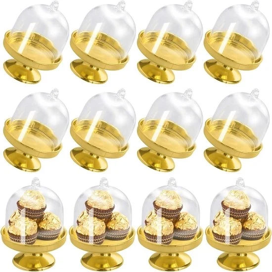 Mini palline per torta - 12 pezzi - Standard oro - Plastica - 5 x 5 x 7 cm