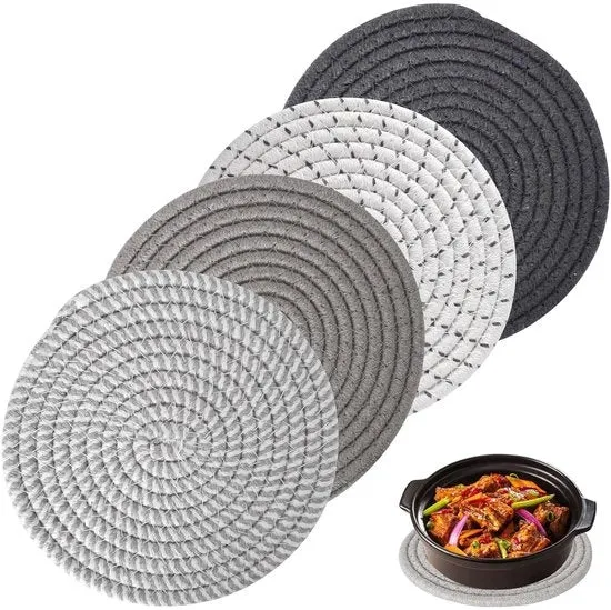 Sottozatoi a maglia - assorbenti cotone - set da 4 pezzi