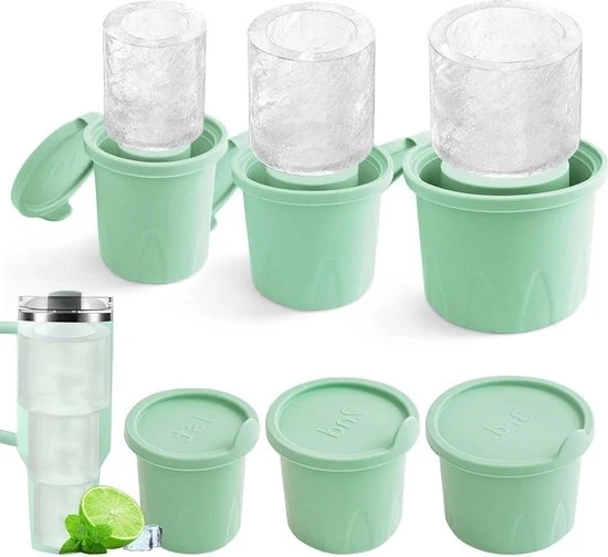 Coppa Stanley a forma di cubetti di ghiaccio - Unica forma di ghiaccio a forma di cubetto in silicone - Grande ghiaccio per un lento scioglimento - Ideale per bicchieri da tè