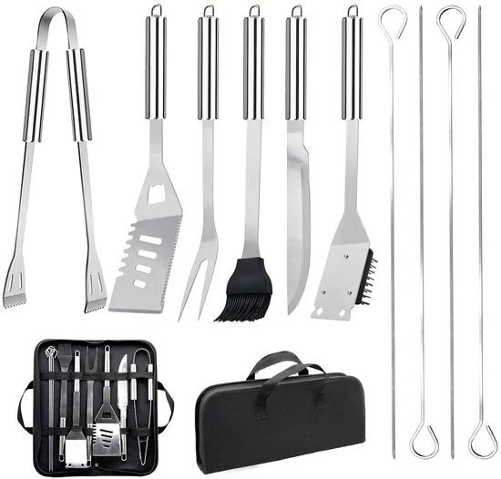Set di accessori barbecue professionale - 11 pezzi - materiale di alta qualità