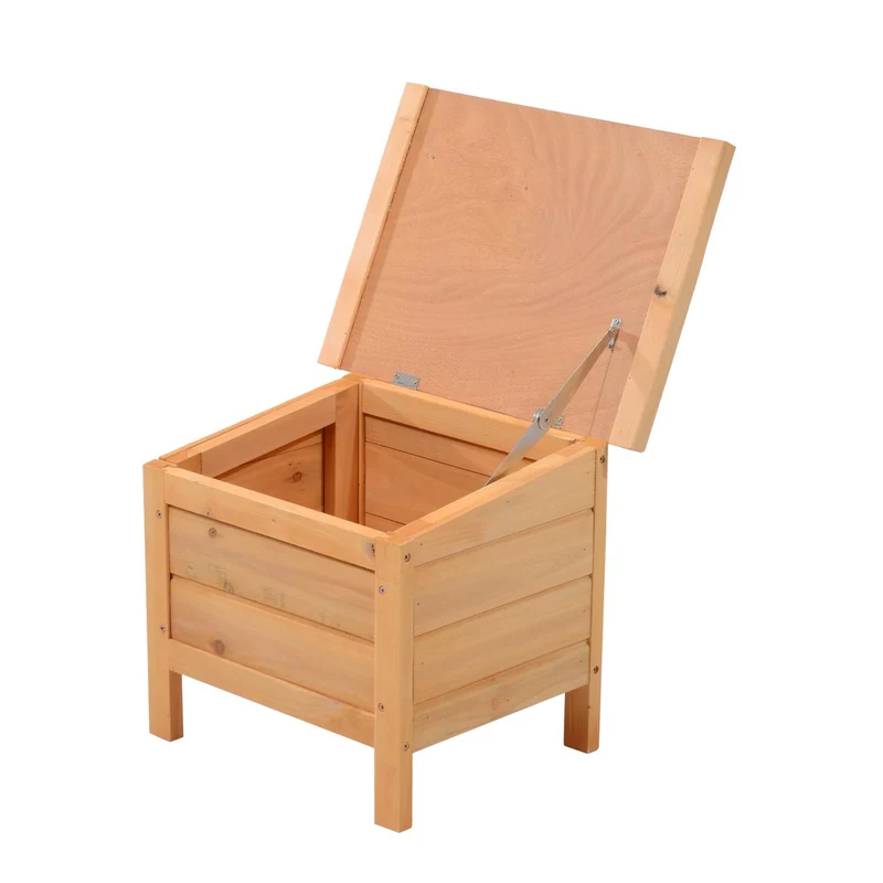 Contenitore Box da Giardino Portautensili in Legno 45x33x36 cm Box