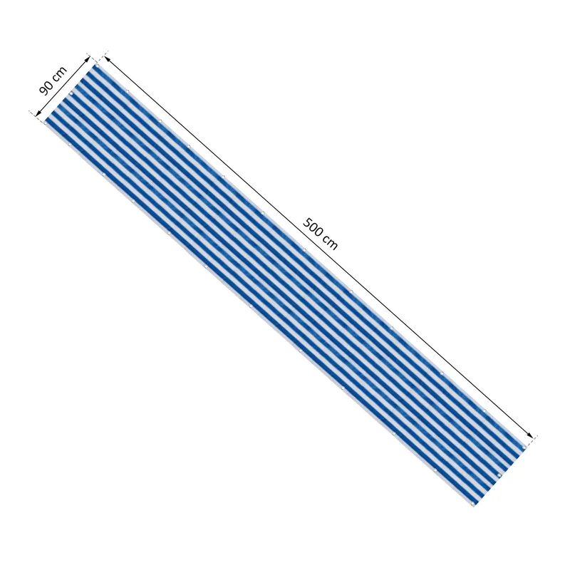 Telo Ombreggiante da Giardino in HDPE 5x0,9 m Righe Bianco e Blu